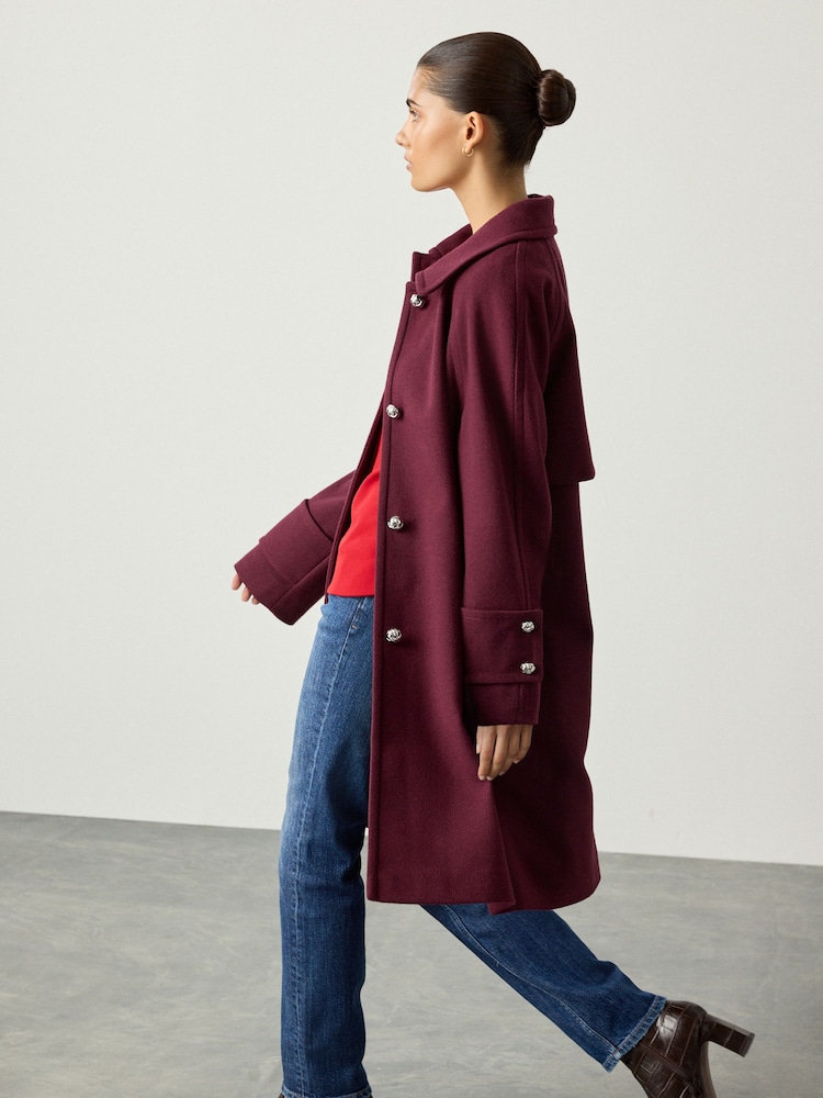 Berry Red Dolly Coat - Image 1 of 10