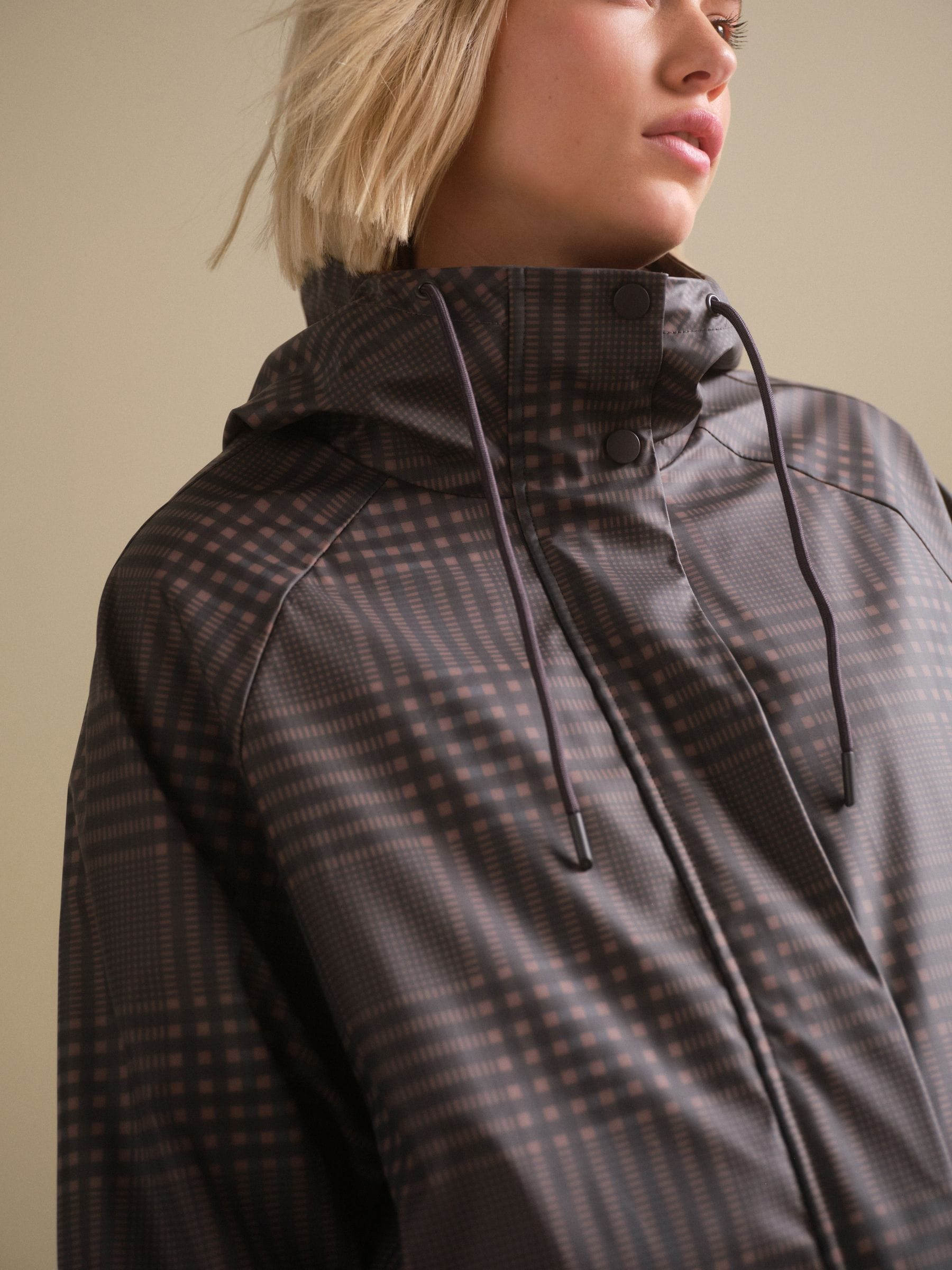 Buy Brown Check Rubber Rain Jacket from Next Canada