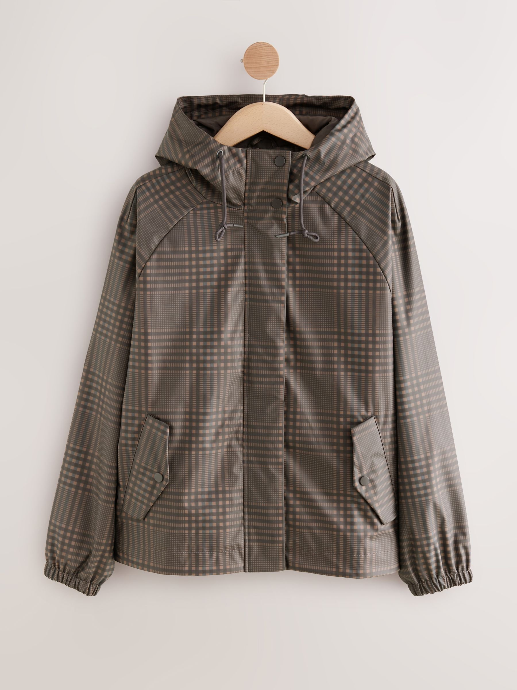 Buy Brown Check Rubber Rain Jacket from Next Canada