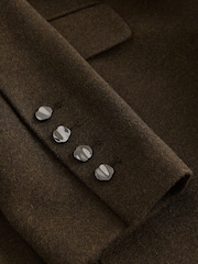 Olive Green Revere Coat - Image 9 of 10