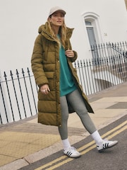 Khaki Green Shower Resistant Padded Hooded Coat - Image 1 of 11