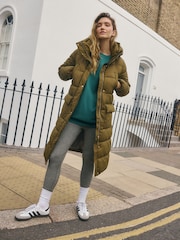 Khaki Green Shower Resistant Padded Hooded Coat - Image 2 of 11