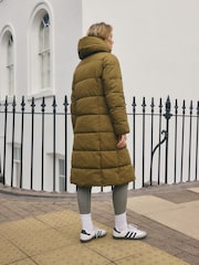 Khaki Green Shower Resistant Padded Hooded Coat - Image 3 of 11