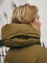 Khaki Green Shower Resistant Padded Hooded Coat - Image 6 of 11