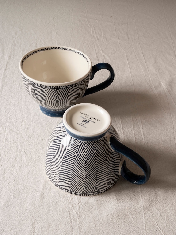 Laura Ashley Set of 2 Blue Edwin Large Mugs - Image 2 of 3