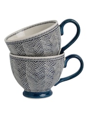Laura Ashley Set of 2 Blue Edwin Large Mugs - Image 3 of 3