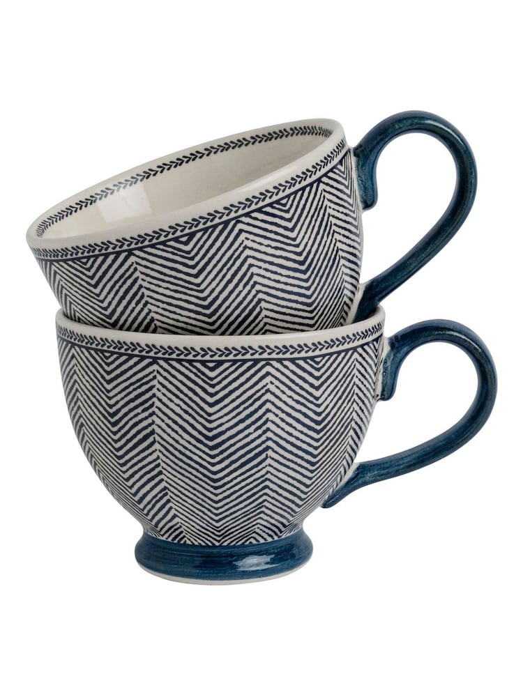 Laura Ashley Set of 2 Blue Edwin Large Mugs - Image 3 of 3