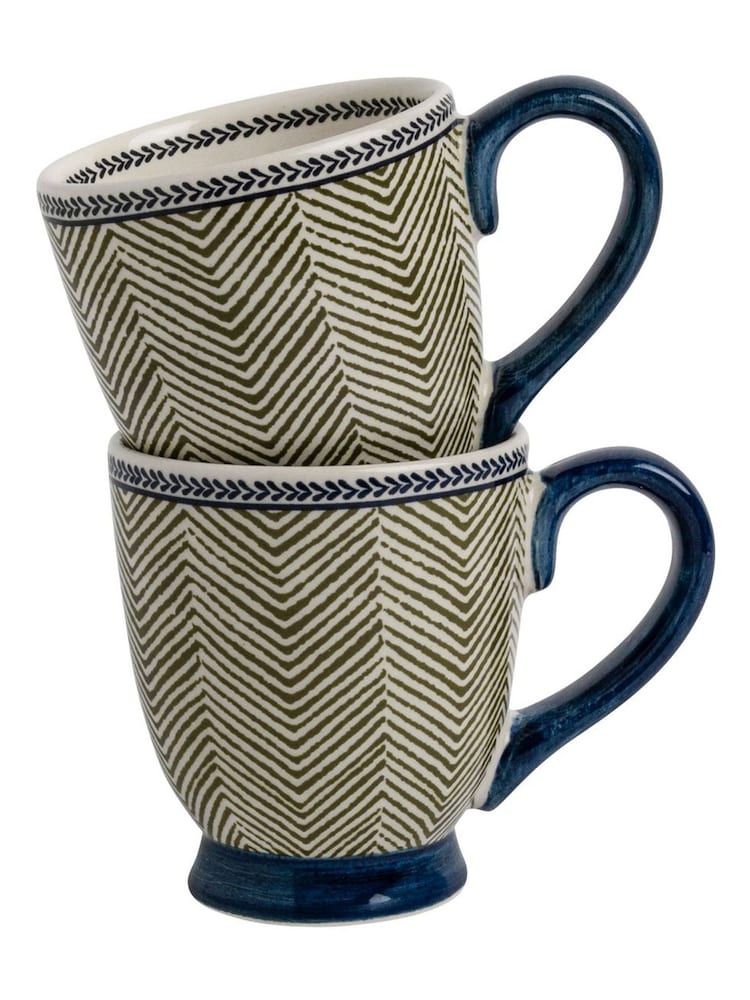 Laura Ashley Set of 2 Green Edwin Small Mugs - Image 3 of 3