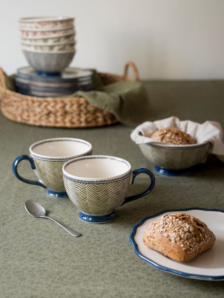 Laura Ashley Set of 2 Green Edwin Large Mugs - Image 1 of 3 Laura Ashley Set of 2 Green Edwin Large Mugs - Image 1 of 3
