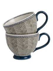 Laura Ashley Set of 2 Green Edwin Large Mugs - Image 3 of 3