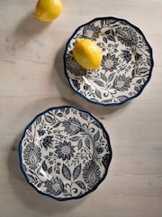 Laura Ashley Blue Set of 2 Hedingham 21cm Side Plates - Image 1 of 3