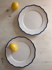 Laura Ashley Blue Set of 2 Hedingham 27cm Dinner Plates - Image 1 of 3