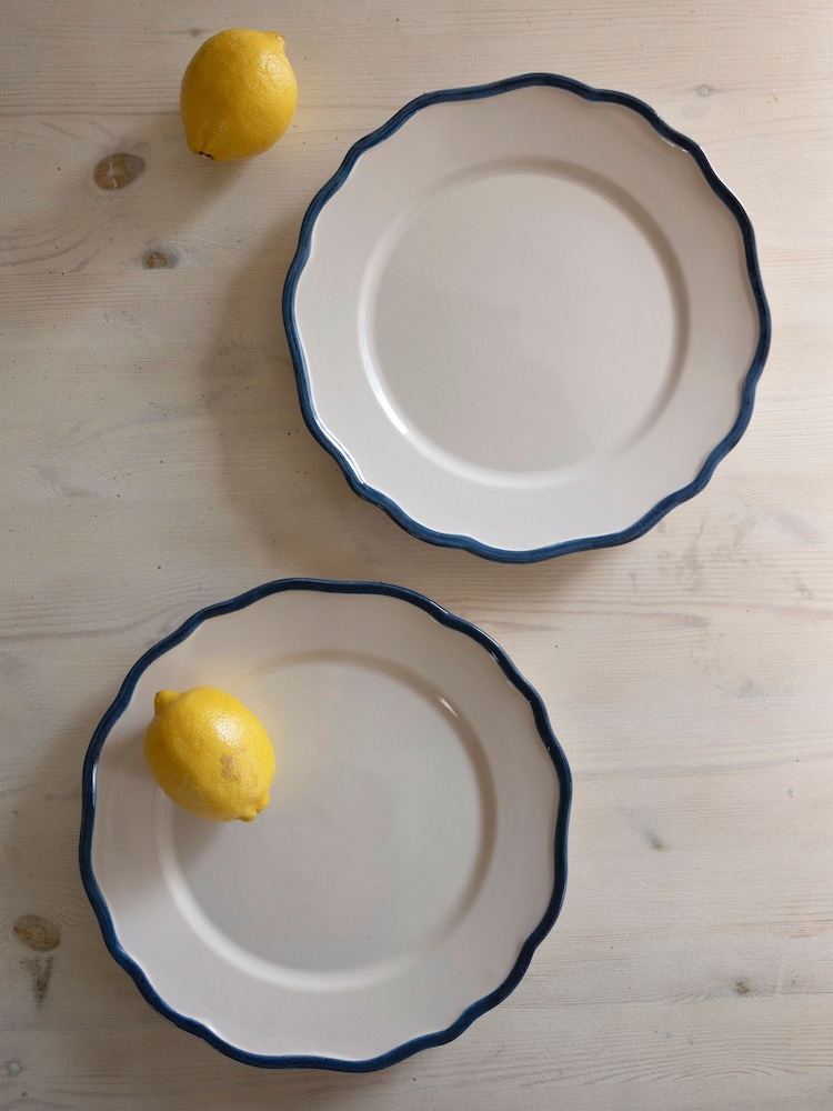 Laura Ashley Blue Set of 2 Hedingham 27cm Dinner Plates - Image 1 of 3