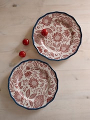 Laura Ashley Terracotta Set of 2 Hedingham 21cm Side Plates - Image 1 of 3