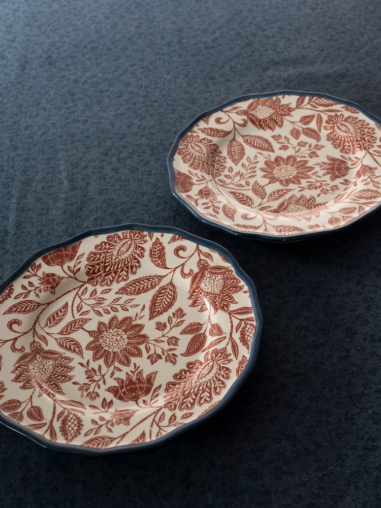 Laura Ashley Terracotta Set of 2 Hedingham 21cm Side Plates - Image 2 of 3