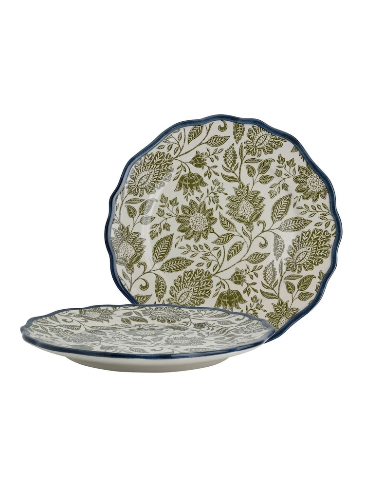 Laura Ashley Green Set of 2 Hedingham 27cm Dinner Plates - Image 3 of 3