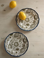 Laura Ashley Green Set of 2 Hedingham 21cm Side Plates - Image 1 of 3