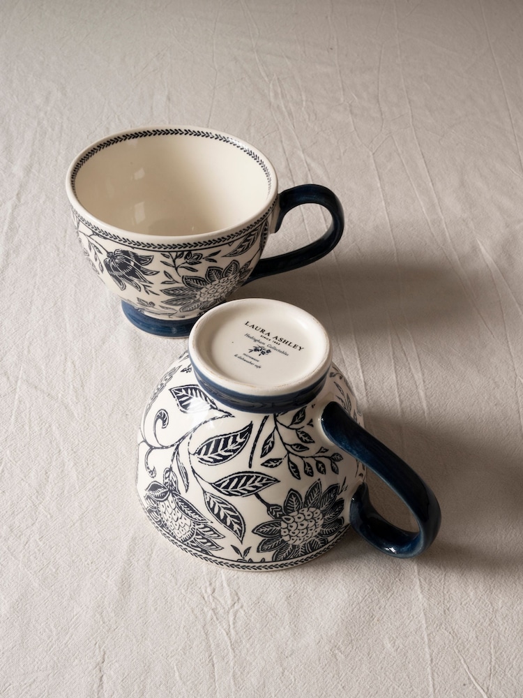 Laura Ashley Set of 2 Blue Hedingham Large Mugs - Image 2 of 3