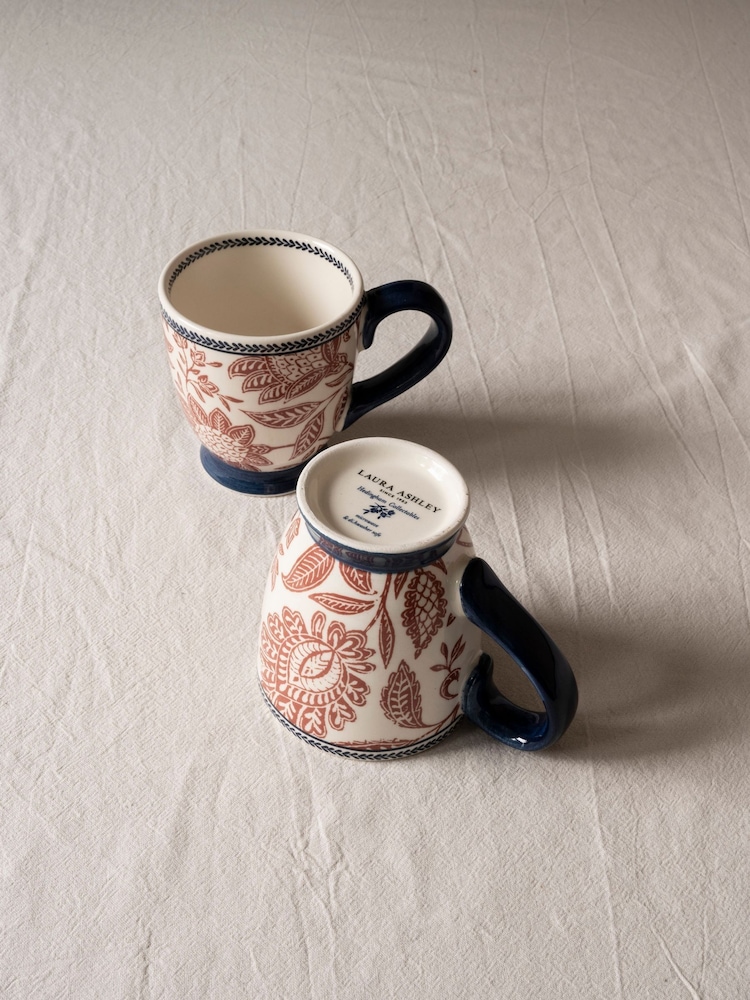 Laura Ashley Set of 2 Terracotta Hedingham Small Mugs - Image 2 of 3