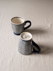 Laura Ashley Set of 2 Blue Edwin Small Mugs - Image 2 of 3