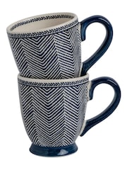 Laura Ashley Set of 2 Blue Edwin Small Mugs - Image 3 of 3