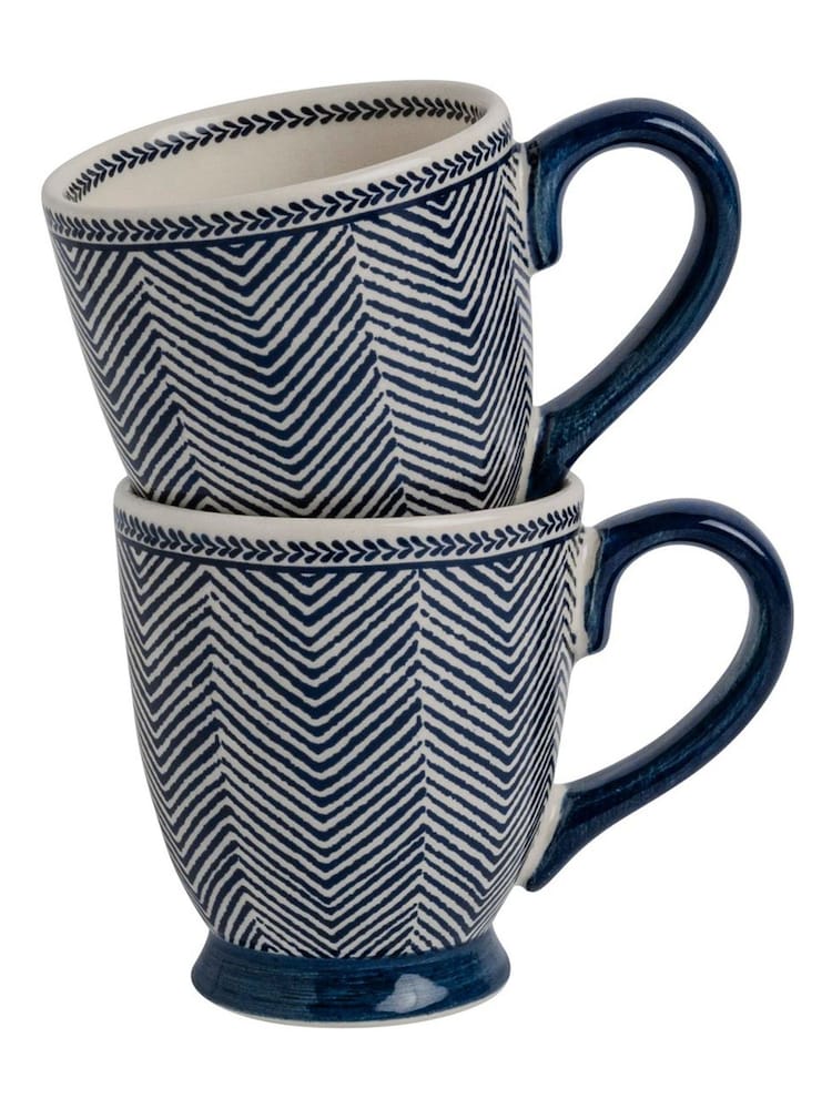 Laura Ashley Set of 2 Blue Edwin Small Mugs - Image 3 of 3