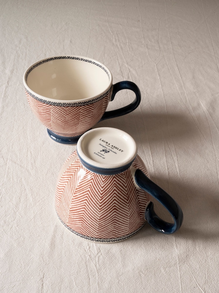 Laura Ashley Set of 2 Terracotta Edwin Large Mugs - Image 2 of 3