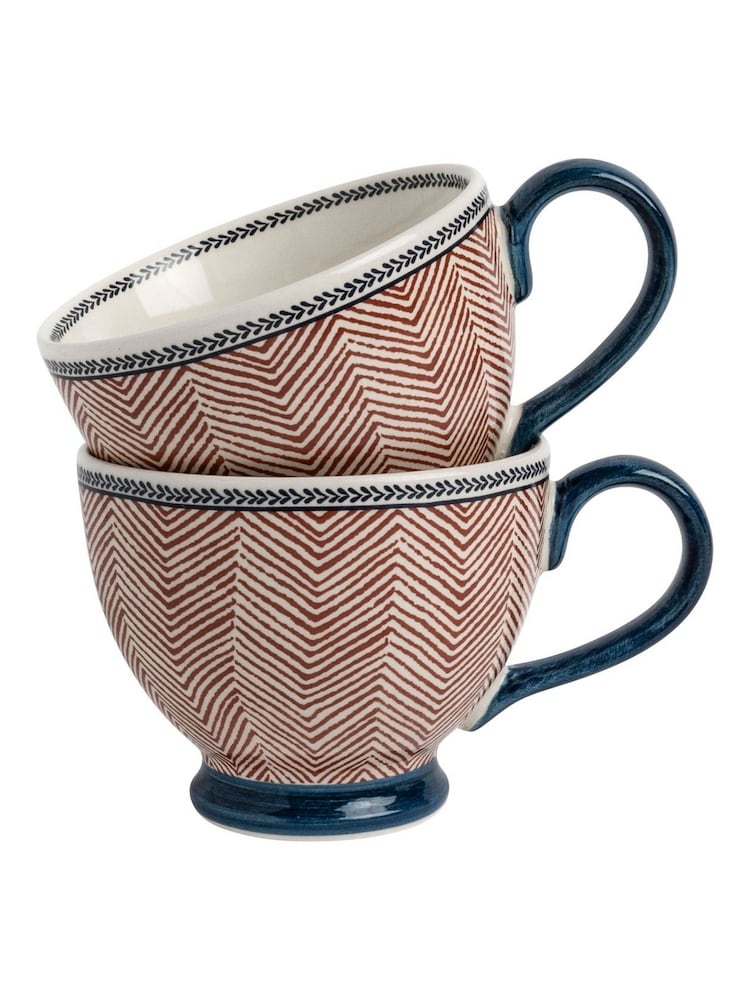 Laura Ashley Set of 2 Terracotta Edwin Large Mugs - Image 3 of 3
