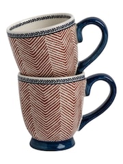 Laura Ashley Set of 2 Terracotta Edwin Small Mugs - Image 3 of 3