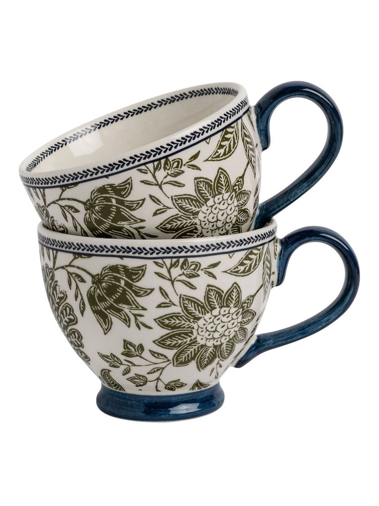 Laura Ashley Set of 2 Green Hedingham Large Mugs - Image 3 of 3
