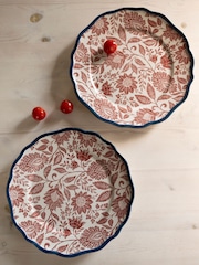 Laura Ashley Terracotta Set of 2 Hedingham 27cm Dinner Plates - Image 1 of 3