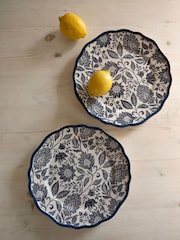 Laura Ashley Blue Set of 2 Hedingham 27cm Dinner Plates - Image 1 of 3