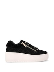 Carvela Connected Zip Faux Fur Fleece Trainers - Image 2 of 5
