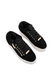 Carvela Connected Zip Faux Fur Fleece Trainers - Image 3 of 5