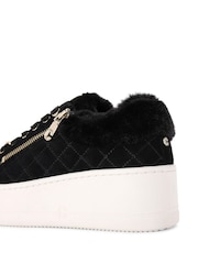 Carvela Connected Zip Faux Fur Fleece Trainers - Image 5 of 5