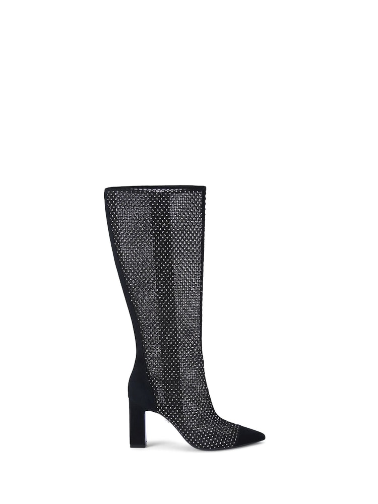 Carvela Hotsox Knee High Point Black Boots - Image 2 of 5