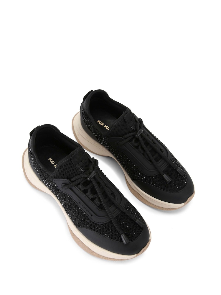 KG Kurt Geiger Kelsie Knit Gem Black Trainers - Image 2 of 4 KG Kurt Geiger Kelsie Knit Gem Black Trainers - Image 2 of 4