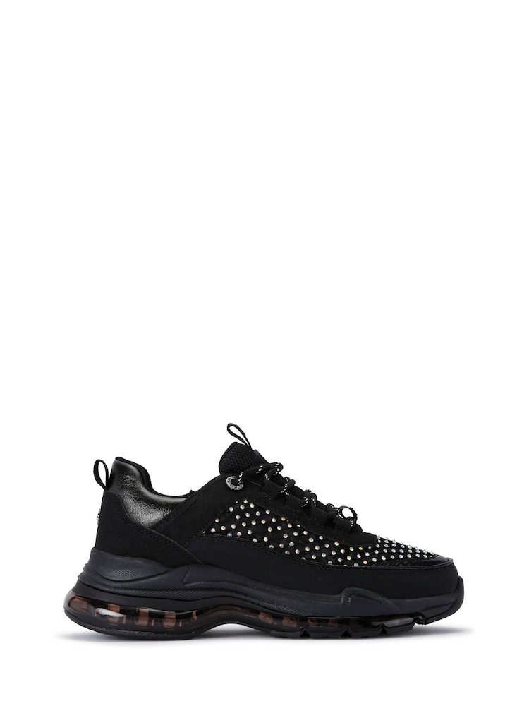 KG Kurt Geiger Legit Lace Up Bling Black Trainers - Image 1 of 5 KG Kurt Geiger Legit Lace Up Bling Black Trainers - Image 1 of 5