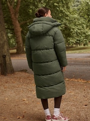 Khaki Green Shower Resistant Long Padded Coat - Image 3 of 13