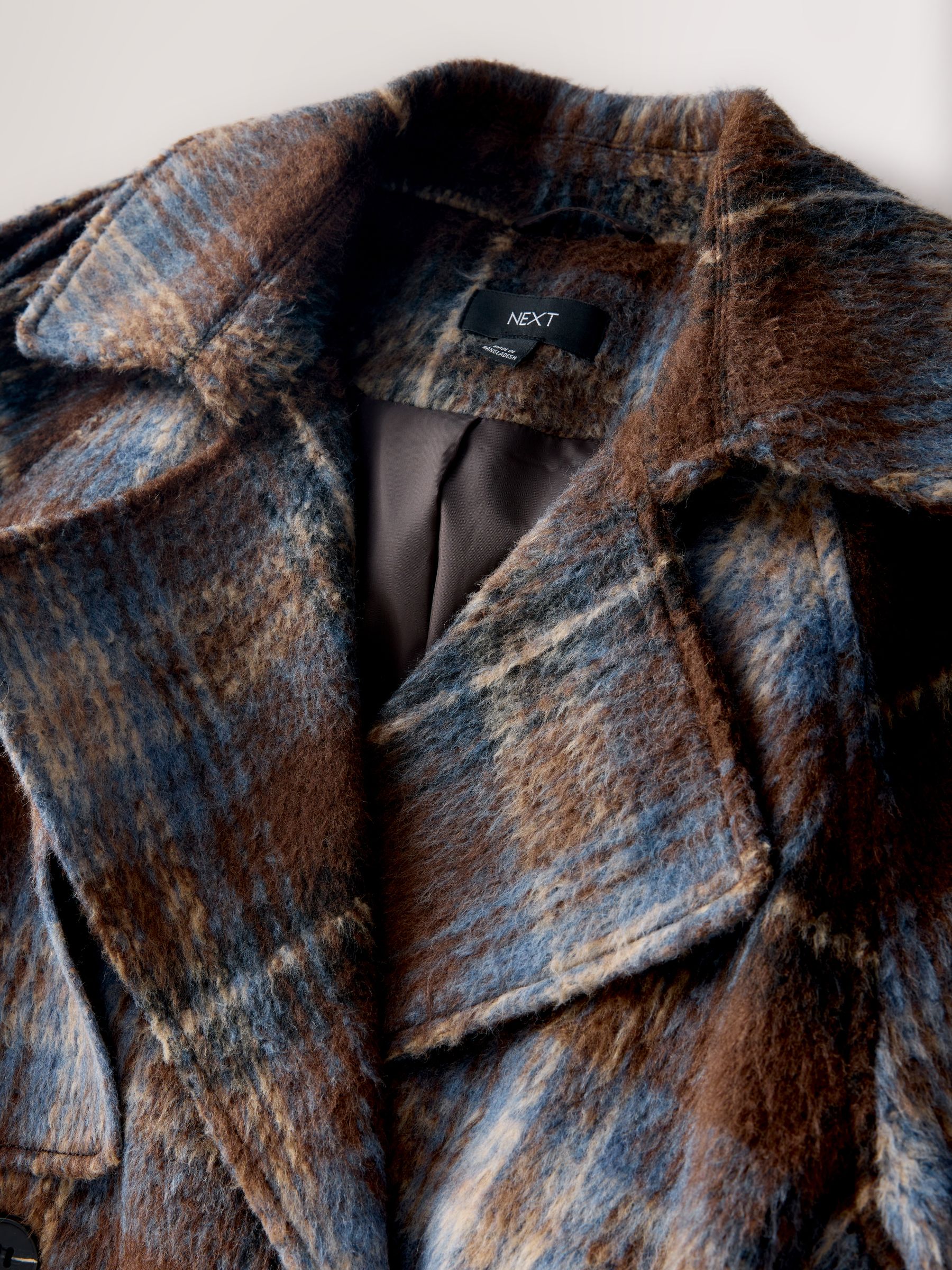 Buy Chocolate Brown Check Trench Coat from Next Canada