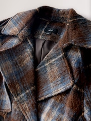 Chocolate Brown Check Trench Coat - Image 7 of 8