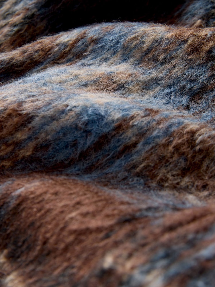 Chocolate Brown Check Trench Coat - Image 8 of 8