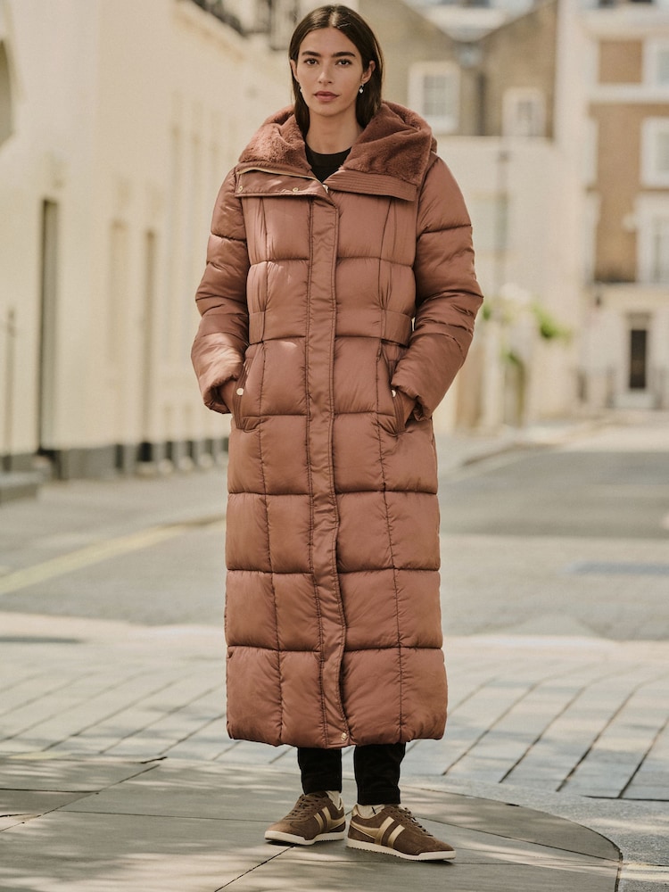 Toffee Shower Resistant Padded Longline Coat - Image 2 of 9