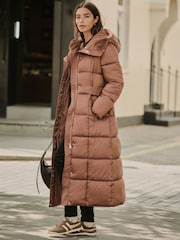 Toffee Shower Resistant Padded Longline Coat - Image 3 of 9