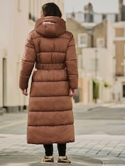 Toffee Shower Resistant Padded Longline Coat - Image 4 of 9