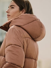 Toffee Shower Resistant Padded Longline Coat - Image 6 of 9