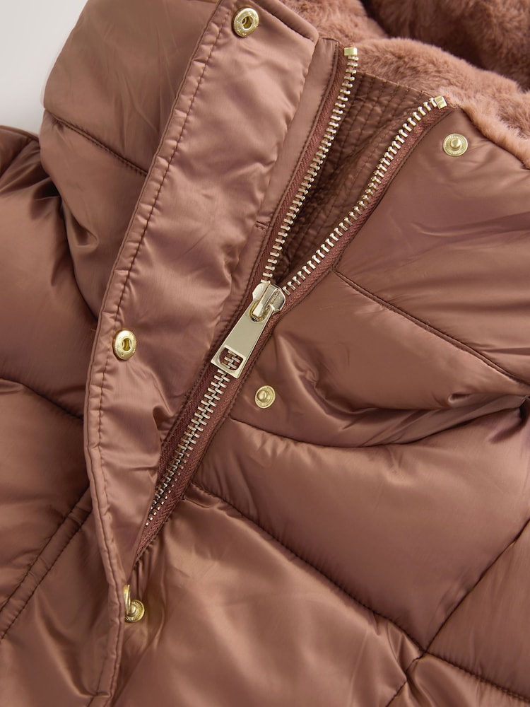 Toffee Shower Resistant Padded Longline Coat - Image 9 of 9 Toffee Shower Resistant Padded Longline Coat - Image 9 of 9