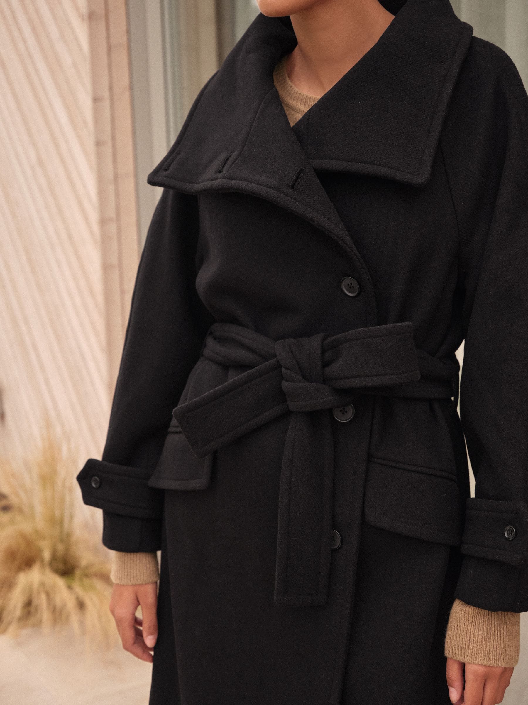 Buy Black N. Premium Funnel Coat from Next USA