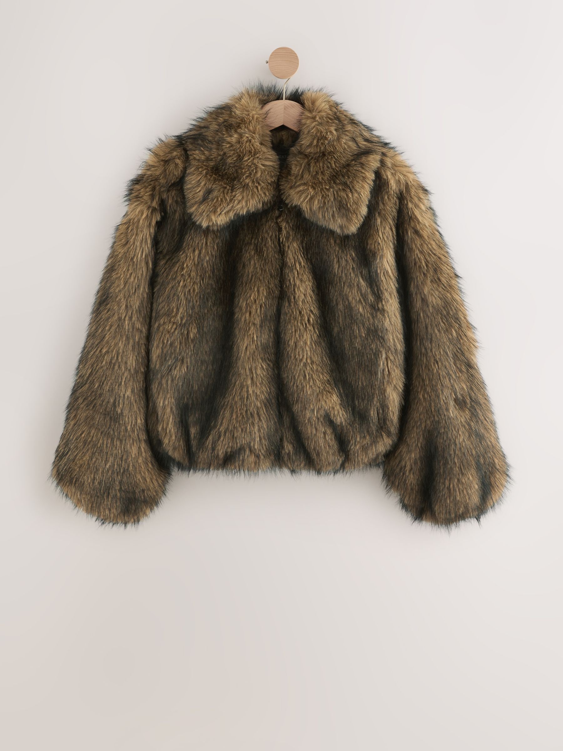 Buy Neutral Faux Fur Zip Through Jacket from the Next UK online shop