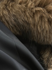 Neutral Faux Fur Zip Through Jacket - Image 6 of 8